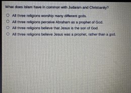 What does Islam have in common with Judaism and Christianity?