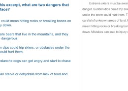 Based on this excerpt, what are two dangers that skiers can face?