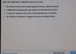 The Impact of Hellenistic Civilization After Its End on Subsequent Cultures