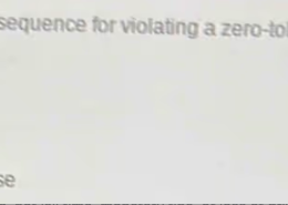 Which is a possible consequence for violating a zero-tolerance school policy?