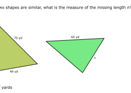 If these two shapes are similar, what is the measure of the missing length n?  
n = ____ yards