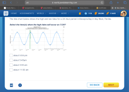 Select the time(s) when the high tides will occur on 7/26?