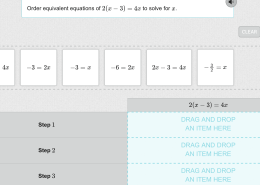 Order equivalent equations of 2(x – 3) = 4x to solve for x.