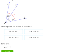 Which equation can be used to solve for x?