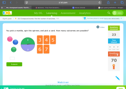 You pick a marble, spin the spinner, and pick a card. How many outcomes are possible?