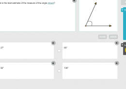 What is the best estimate of the measure of the angle shown?