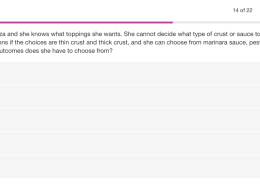 Jane wants to order a pizza and she knows what toppings she wants. She cannot decide what type of crust or sauce to choose. Make a sample space of her options if the choices are thin crust and thick crust, and she can choose from marinara sauce, pesto sauce, or alfredo sauce. How many different outcomes does she have to choose from?