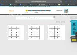 Which set of values could be from a direct proportion?