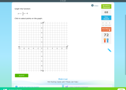 Graph this function:  
y = -1/2 x – 4  
Click to select points on the graph