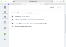 Which of the following is an example of coding while you read?