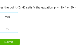 Does the point (0, 4) satisfy the equation y = -8x² + -5x + -4?