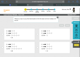 Which is a way to use prime factorization to find the least common multiple of 8 and 6?
