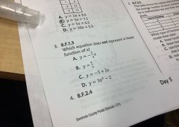 Which equation does not represent a linear function of x