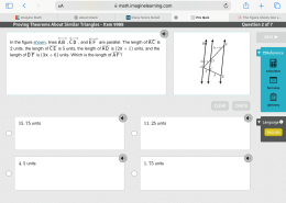In the figure shown, lines AB, CD, and EF are parallel. The length of AC is 2 units, the length of CE is 5 units, the length of AD is (2x + 1) units, and the length of DF is (3x + 6) units. Which is the length of AF?