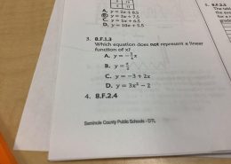Which equation does not represent a linear function of x?