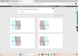 Choose the graph that best models the inequality y < -4x - 2